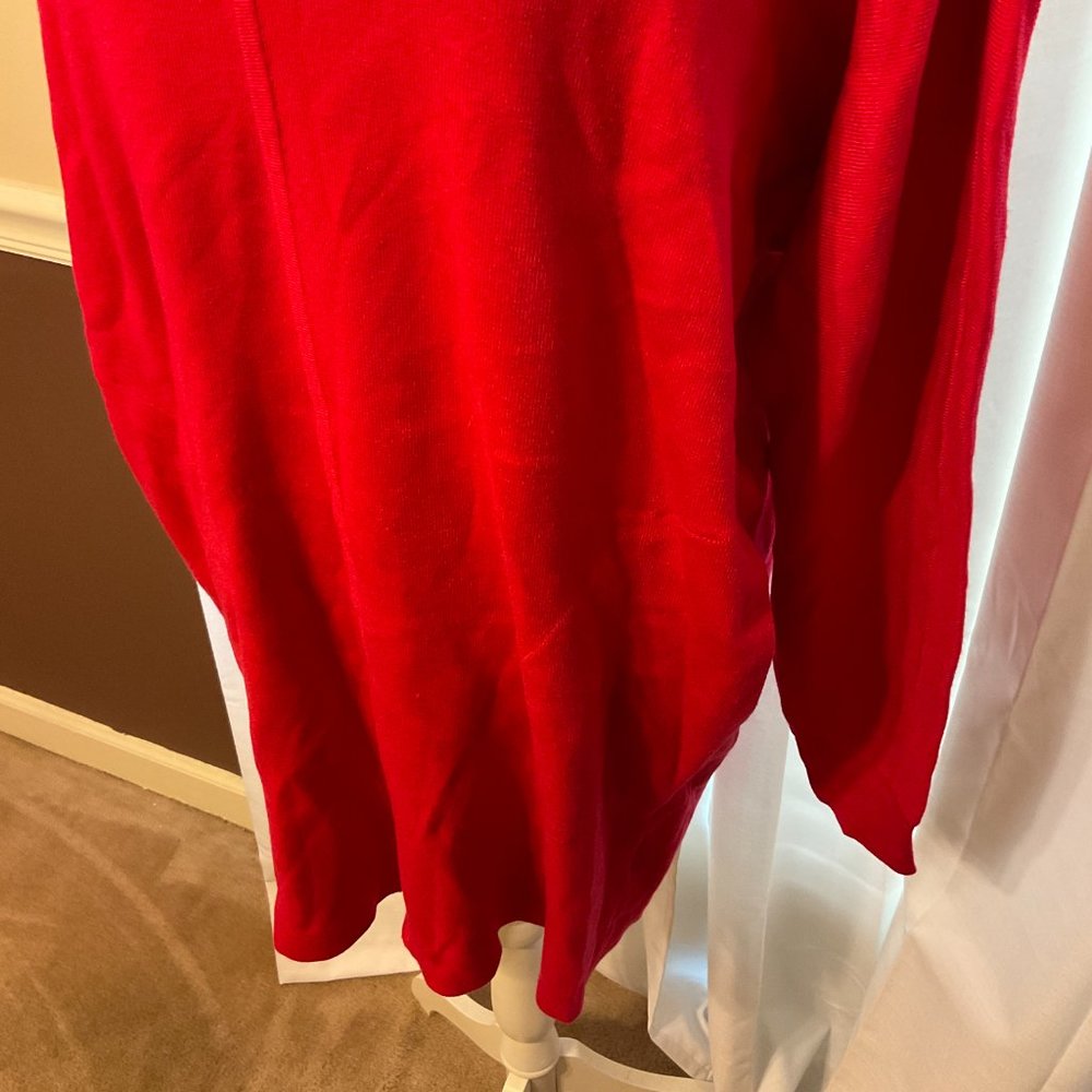 Saturday/Sunday Sweater-Dress M Cranberry Pink Long Sleeve Pockets Snap Back - Picture 5 of 11